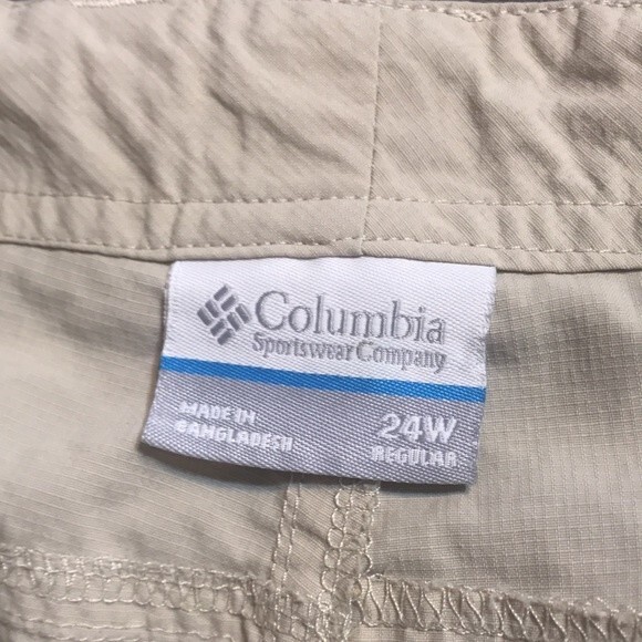Columbia sportswear outdoors nylon hiking trail fishing pants size 24W - Picture 10 of 11